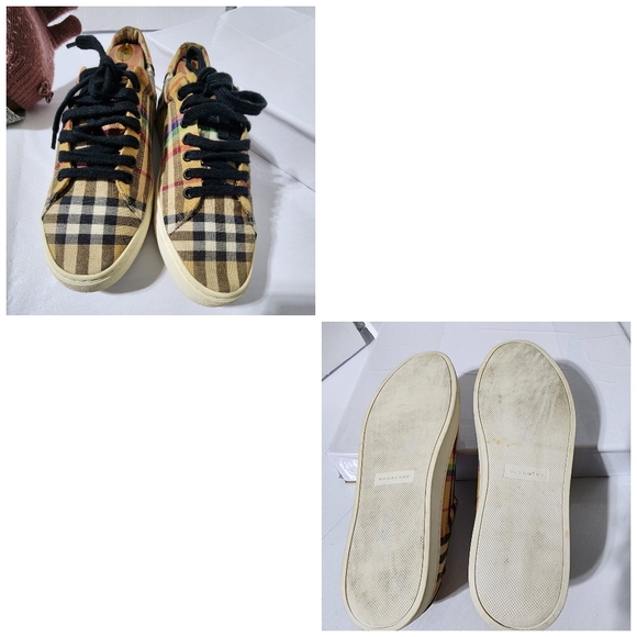 Burberry Rainbow Check Canvas Sneakers Size 41 - Picture 9 of 11